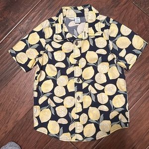 Old Navy Button Down Short Sleeve Shirt. Lemons. Size 4T